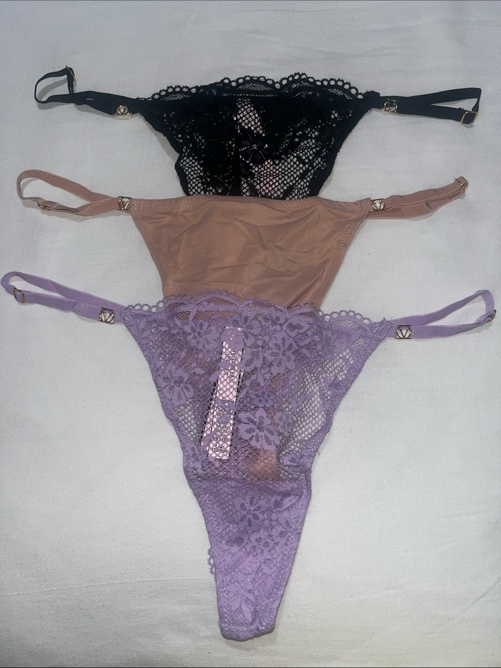 Victoria's Secret Love Cloud Adjustable Thong Set Pack of 3